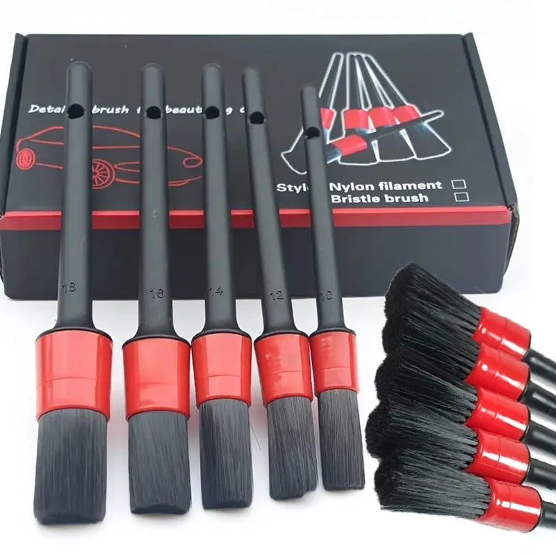 5 Pcs Kit de Pincéis Internos Detalhamento Automotivo